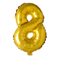 Folieballon  - Guld 40 cm. 1 stk. Nr. 8